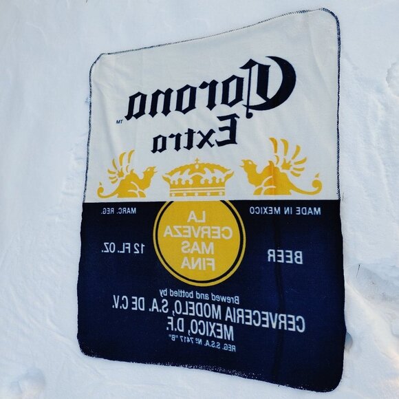 FUN Corona Extra Bottle Label Throw Blanket Official Mexican Beer Merch - Picture 4 of 4